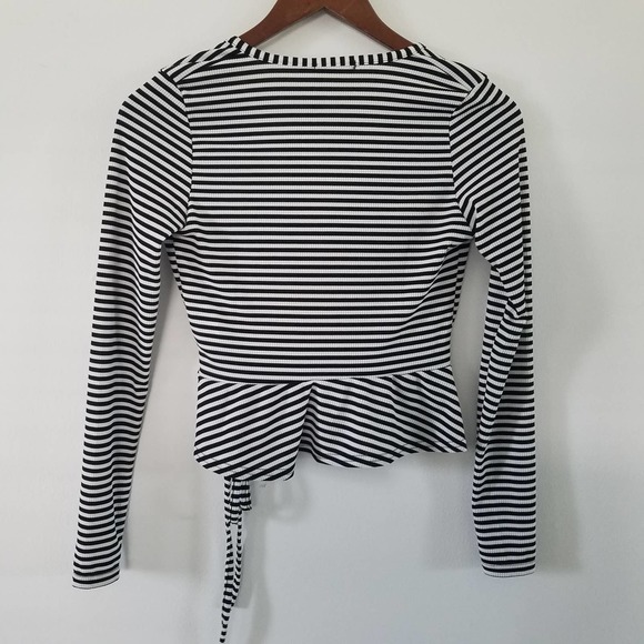 ASOS Boohoo Stripe Side Tie Wrap Top NWT - Picture 5 of 7